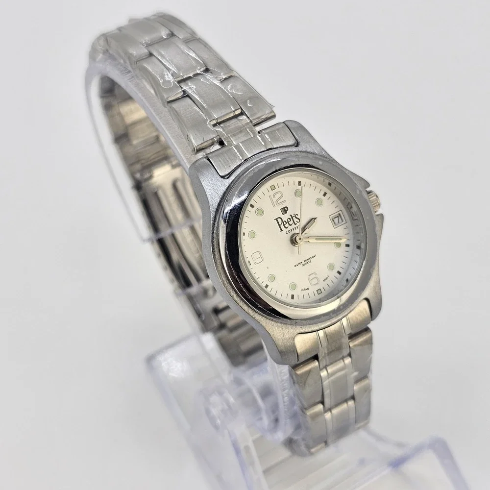 Peets Coffee Women's Analog Watch 27MM Gray Dial Date Gray Bands 7